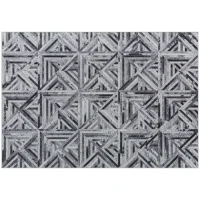 HOMCOM Modern Area Rug, Triangle Pattern Non-Slip Washable Rug, Chenille Floor Carpet for Living Room, Bedroom, Dining Room, Home Office, 170 x 120 cm, Black(m-1)