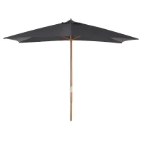 Outsunny Parasol droit rectangulaire Parasol de jardin grande taille dim. 3L x 2l x 2,5H m gris foncé(m-12)