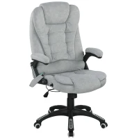 Vinsetto Silla Oficina con Masaje de 6 Puntos con Función Basculante con Calefacción Altura Ajustable 65x71x110-120 cm Gris(m-1)