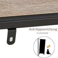 HOMCOM Standregal, Bücherregal Lagerregal Industrieller Stil, Aktenregal, Küchenregal, P2 Spanplatte, Metall, Schwarz+helle Eiche, 120 x 32 x 95 cm(m-7)