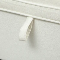 HOMCOM Banco de Almacenaje con 2 Bisagras de Seguridad Tapa Abatible para Dormitorio Salón 120x40x48 cm Crema(m-9)
