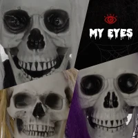 HOMCOM Set of 3 Hanging Skeleton Halloween Decorations, Scary Flying Ghost for Garden, Party, 90/110/170cm(m-4)