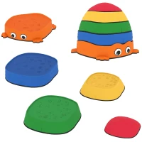 AIYAPLAY 5PCS Sensory Stepping Stones for Toddlers, Frog-Shaped Kids Stepping Stones Set with Anti-Slip Edging for Ages 2-8(m-1)