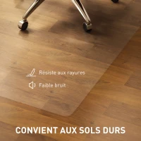 HOMCOM Tapis de chaise de bureau rectangulaire, antidérapants en plastique transparent 100x150cm(m-5)