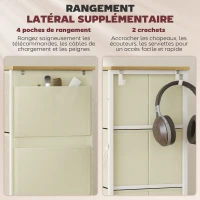 HOMCOM Commode 8 tiroirs en tissu, meuble de rangement avec 4 poches, 2 crochets, structure en acier, 86 x 30 x 94,5 cm, beige(m-5)