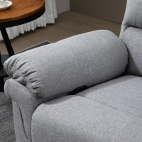 HOMCOM Relaxsessel mit Liegefunktion Einzelsofa Verstellbar Liege 165° neigbar Liegesessel Ruhesessel Fernsehsessel für Wohnzimmer Schlafzimmer Leinen-Touch Hellgrau 91 x 92 x 102 cm(m-7)