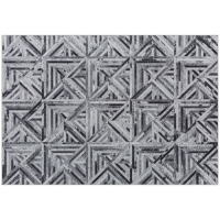 HOMCOM Modern Area Rug, Triangle Pattern Non-Slip Washable Rug, Chenille Floor Carpet for Living Room, Bedroom, Dining Room, Home Office, 230 x 160 cm, Black