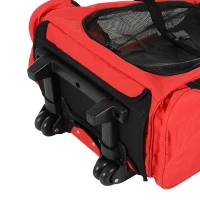 Pawhut Hundetransporttasche, Haustierrucksack, 2-in-1-Design, ausziehbarer Griff, Seitentaschen, Rot, 42 x 25 x 55cm(m-9)