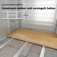 Outsunny 2,43 ㎡ Gerätehaus, 213 x 131 x 192 cm Geräteschuppen mit Satteldach, Abschließbare Schiebetür, wetterfest, Grau(m-7)