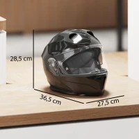 HOMCOM Casco de Moto Integral ECE Talla XL-61-62 cm Casco de Motocicleta con Doble Visera Cabezal Anticolisión y Ventilaciones con Certificación Europea Unisex Color Negro(m-3)