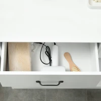 kleankin Mueble de baño armario de baño independiente con doble puerta cajón compartimentos abiertos 80x34x81 cm Blanco(m-5)