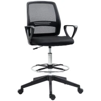 Vinsetto Fauteuil de bureau chaise de bureau assise haute réglable tabouret de bureau pivotant 360° maille respirante(m-10)