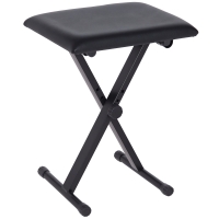 HOMCOM Tabouret banquette réglable pliable pour piano et clavier acier revêtement synthétique noir