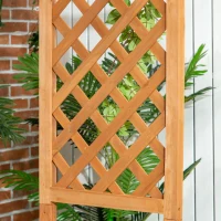 Outsunny Banc de Jardin en Bois d'Épicéa avec Arche Décorative pour Plantes et Pots, 160x50x198 cm, Marron(m-3)