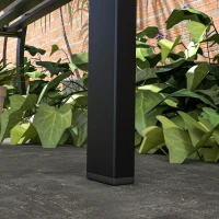 Outsunny Banc de Jardin 2 Places en Acier avec Dossier Décoré et Accoudoirs, 127x50x75cm, Noir(m-3)