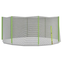 SPORTNOW Rete di Protezione per Trampolini a 8 Pali con Ingresso con Cerniera, in PE, Ø366x180 cm, Nero e Verde(m-1)