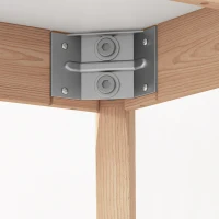 HOMCOM Table à Manger Table de Cuisine Ronde, Design Scandinave, 75 cm x 75 cm x 76 cm, Blanc + Naturel(m-5)