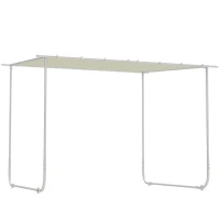 Outsunny Tonnelle de Jardin 3x3 m avec Roues Protection UV 30+ Imperméable Sacs de Sable et Cadre en Acier Crème(m-6)