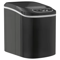 HOMCOM Eiswürfelmaschine, 2, 2 Liter, 12 kg in 24 h, Eiskugeln, selbstreinigend, Eiswanne, Eisschaufel, Schwarz(m-10)