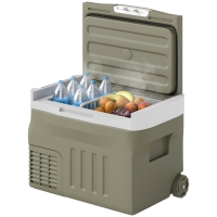 Outsunny Réfrigérateur Portatif Électrique 30L Réfrigérateur de Voiture 12V/24V -20℃ à +20 ℃ avec Écran LED Tactile 61x39x41,5 cm Vert
