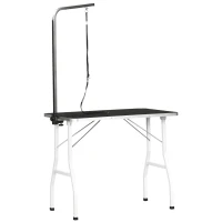 Outsunny Tavolo da toelettatura e tosatura per cani gatti animali pieghevole portatile con ampio piano di lavoro, 91.5x61.5x76cm, Max. carico 150kg(m-1)
