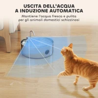 PawHut Fontaine pour Chat 7L avec LED et Triple Filtration, en Acier Inoxydable 304, 30.5x31.2x19.3 cm, Argent(m-3)