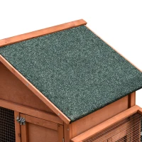 PawHut Enclos pour petits animaux avec toit en asphalte, zone extérieure, deux étages, bois de pin, naturel, 144 x 64,5 x 100 cm(m-4)