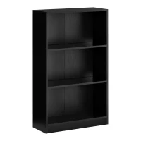 HOMCOM Estantería Librería con 3 Compartimentos de Almacenaje Libros CDs Plantas para Salón Estudio Dormitorio 62,2x24x102,4 cm Negro(m-10)
