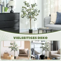 HOMCOM Plante artificielle, arbre artificiel, réaliste, pot en ciment, sans entretien, vert(m-4)