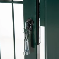HOMCOM Portail de Jardin Portillon Porte de Jardin Porte de Cour en Acier Poignée Serrure et Clés 97 x 150 cm Vert(m-4)