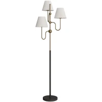 HOMCOM Lampada da Terra Alta 165 cm con 3 Punti Luce e Interruttore a Pedale, Attacco E27 Max 40W, Or(m-6)