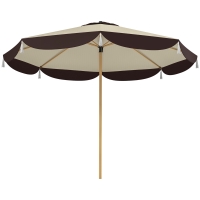 Outsunny Parasol de Jardin Ø2.6 m avec Couverture UV50+, Ouverture d'Aération et 8 Baleines, Beige