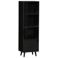 HOMCOM Estantería para Libros con 3 Estantes Abiertos y Cajón Librería Moderno para Almacenamiento Juguetes 40x30x129,5cm Negro
