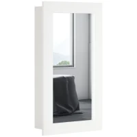 kleankin Armário com Espelho para Casa de Banho Armário de Parede para Casa de Banho com Porta e Prateleiras Ajustáveis 40x12x71 cm Branco(m-10)