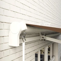 Outsunny Store Banne pour Extérieur Enroulable à Manivelle en Métal et Aluminium, 4x2.5m, Rouge Rouille(m-4)