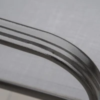 Outsunny Lot de 4 Chaises de Jardin Empilables et Gain de Place avec Accoudoirs en Métal et Tissu en Filet, Gris(m-3)