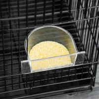 PawHut Cage pour Oiseaux avec 2 Perchoirs et 3 Entrées en Fil Métallique et Plastique, 60x41x41 cm, Noir(m-4)