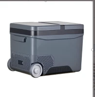 Outsunny Frigo Portatile Elettrico 35L da 12 Volt con Maniglia e Schermo LCD, 63.2x42x42.8 cm, Grigio(m-1)