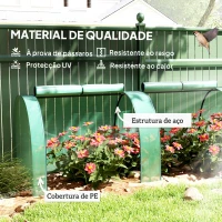 Outsunny Estufa para Jardim Estufa Pequena para Cultivo de Plantas com 4 Janelas 395x100x80 cm Verde(m-4)