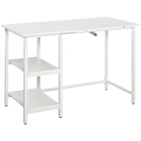 HOMCOM Table à Dessin Bureau inclinable Design Contemporain dim. 110L x 55l x 76H cm 2 étagères Panneaux Particules métal Blanc(m-11)