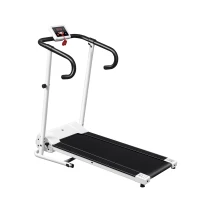 HOMCOM Tapis de course Fitness électrique pliable - 1 à 10 Km/h - écran LCD multifonctions - puissance 500 W - noir et blanc(m-1)