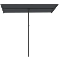 Outsunny Parasol 180 degrés pivotant et réglable en hauteur avec mât en aluminium 150x205cm Gris Foncé(m-1)