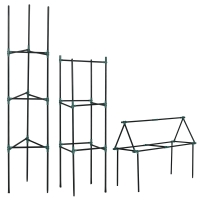 Outsunny Support de croissance, Ensemble de 3, Treillis de plantation, design modulaire, pour extérieur et intérieur, Acier, vert, 38 x 38 x 182 cm