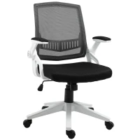 Vinsetto Silla de Oficina Ergonómica Silla de Juvenil con Altura Ajustable Reposabrazos Abatibles Soporte Lumbar y Respaldo Malla Transpirable 61x61x94-104 cm Negro(m-1)