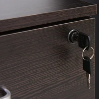 Vinsetto Classeur de Bureau Classeur Pour Bureau en Bois, 2 Tiroirs, Serrure avec 2 Clés, Noir, 40x45x55.6cm(m-4)