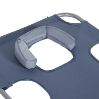 Outsunny Chaise Longue de Jardin, Chaise Longue avec Ouverture Faciale Rembourrée, Chaise Longue de Massage pour l'extérieur, Poche Latérale, Tissu, Métal, Gris(m-5)