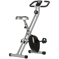 SPORTNOW Vélo d'appartement pliant, silencieux avec résistance magnétique à 8 niveaux, siège réglable, écran LCD, gris(m-11)