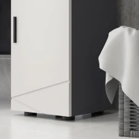 kleankin Meuble de Salle de Bain en Mélaminé avec Tiroir et Armoire à 2 Niveaux Réglables, 30x30x82 cm, Gris(m-4)