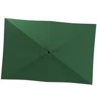 Outsunny Housse de Rechange pour Parasol Rectangulaire 3x2 m à 6 Baleines, Polyester Anti UV 50+, Vert(m-1)