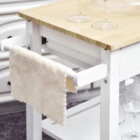 HOMCOM Carrello da Cucina Classico con Cassetti e Ruote in Legno Salvaspazio 89x40x84cm(m-7)